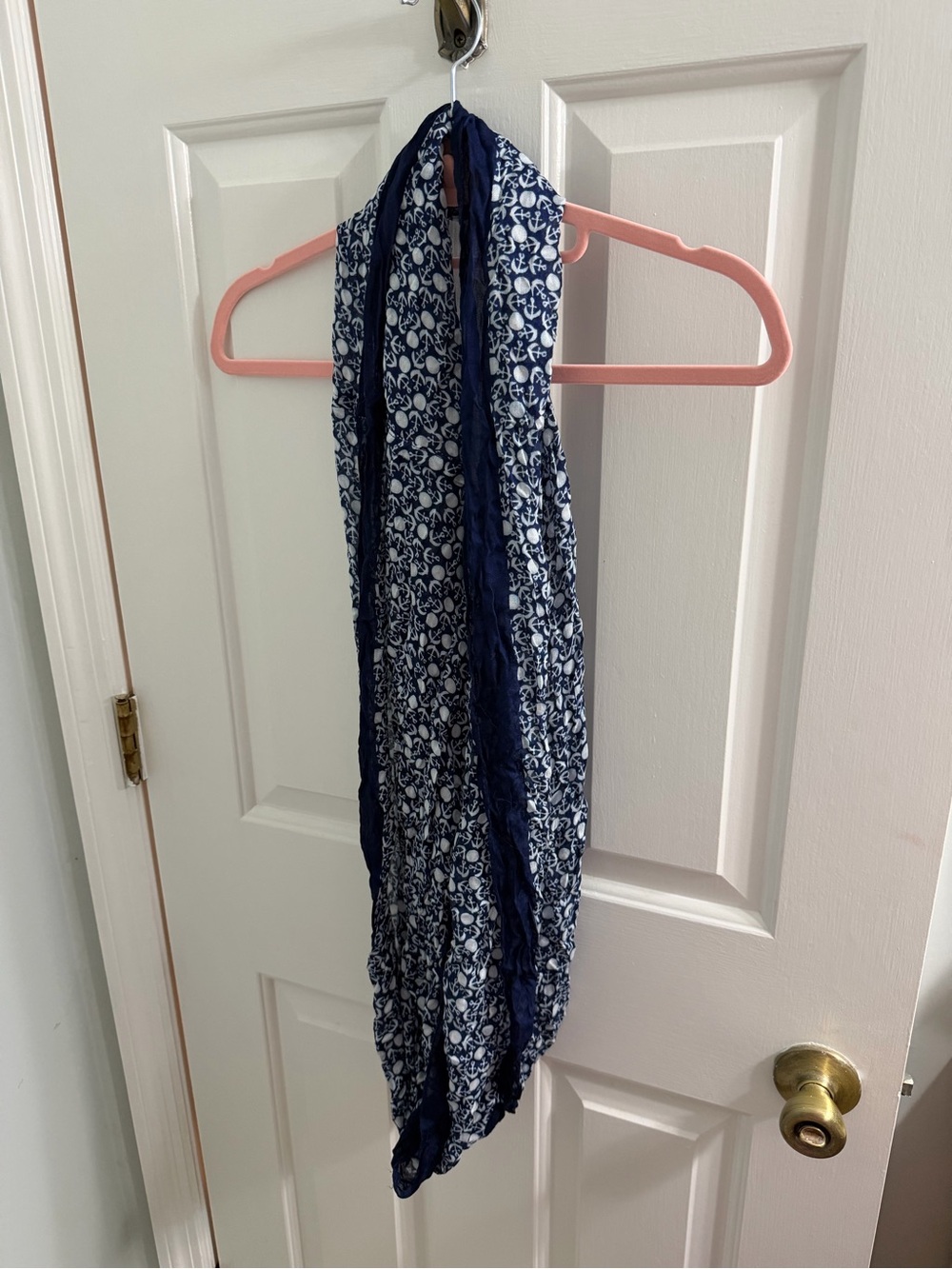 Charming Charlie Navy and White Infinity Scarf